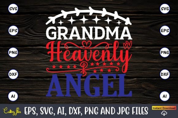 Grandma Heavenly Angel Svg Grafica Design di T-shirt Di ArtUnique24