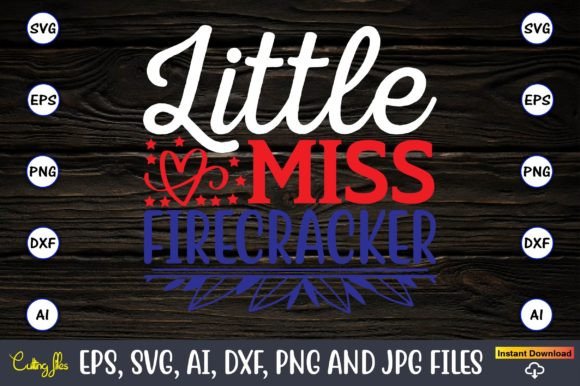 Little Miss Firecracker Svg Grafica Design di T-shirt Di ArtUnique24