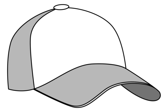 Blank Cap Design. Baseball Hat Empty Tem Gráfico Ilustraciones Imprimibles Por microvectorone