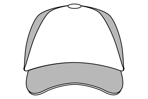 Clean Baseball Hat Template. Textile Cap Gráfico Ilustrações para Impressão Por microvectorone