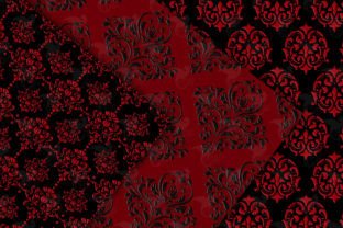 Red and Black Damask Digital Paper Illustration Textures de Papier Par Digital Curio 6