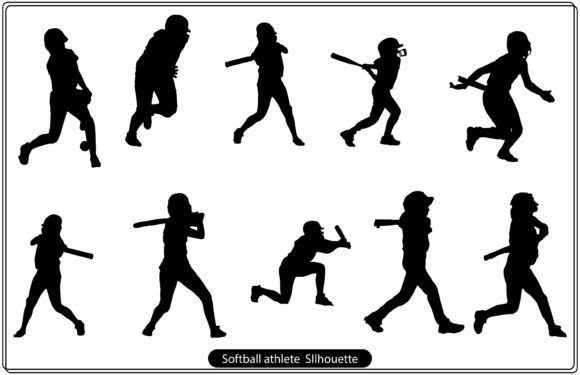 Isolated Silhouette of a Softball Woman Graphic Crafts By Unique Design Team