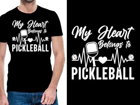 My Heart Belongs to Pickleball Graphic T-shirt Designs By ui.sahirsulaiman