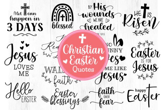 Easter SVG Christian Quotes Graphic Illustrations By Twingenuity Graphics