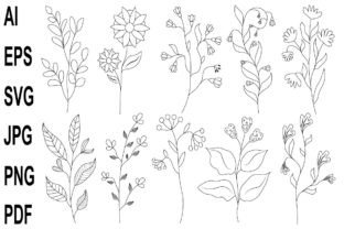 Flower Line Art Vol.10 Graphic Crafts By rangita store 4
