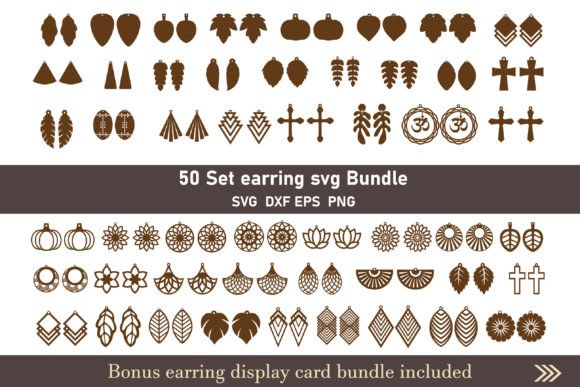 Earring Svg Bundle with Display Card Svg Graphic Crafts By Akashkharvi Designs