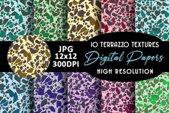Terrazzo Digital Papers Textures Gráfico Texturas de Papel Por Grafixeo