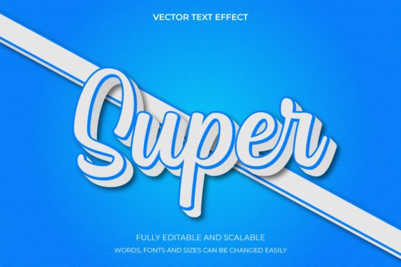 Text Effect in 3d Super Word Font Style Gráfico Estilos de capas Por pixellardesign