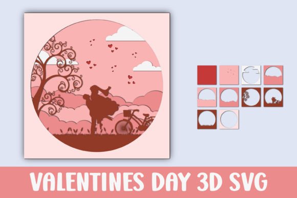 Valentine's Day Paper Cut 3D SVG Graphic 3D SVG By VOLT_DESIGN