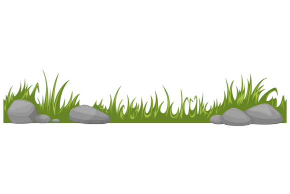 Ground Seamless Border. Cartoon Grass an Graphic Illustrations By onyxproj