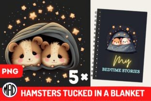 Hamsters Tucked in a Blanket PNG Gráfico Ilustraciones Imprimibles Por Marina Art Design 1