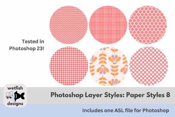 Photoshop Paper Styles 8 (Photoshop .asl Graphic Layer Styles By Wetfish Designs