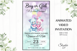 Video Gender Reveal Party Invite (B103) Graphic Motion Graphics By Studio21 2
