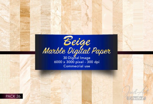 Beige Marble Digital Paper Gráfico Texturas de Papel Por Just Art digital