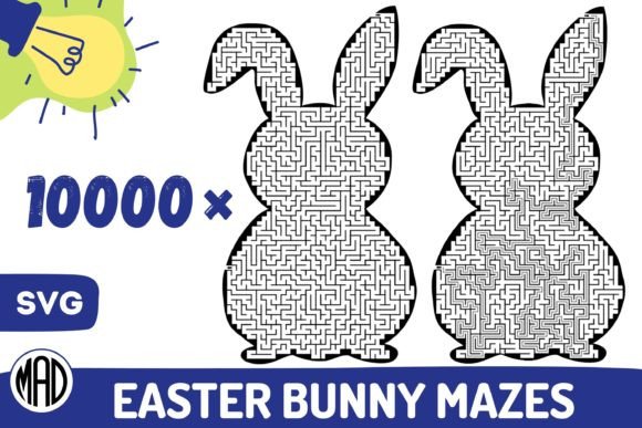 FREE 10000 Easter Bunny Mazes SVG Only Graphic KDP Interiors By Marina Art Design