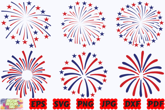 4th of July Fireworks SVG |Fireworks SVG Illustration Artisanat Par DigitalDesignsSVGBundle