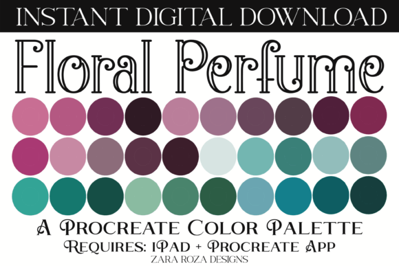 Floral Perfume Procreate Color Palette Graphic Add-ons By ZaraRozaDesigns