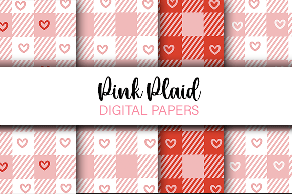 Pink Plaid Patterns for Mother's Day Graphic Patterns By Green Pilot