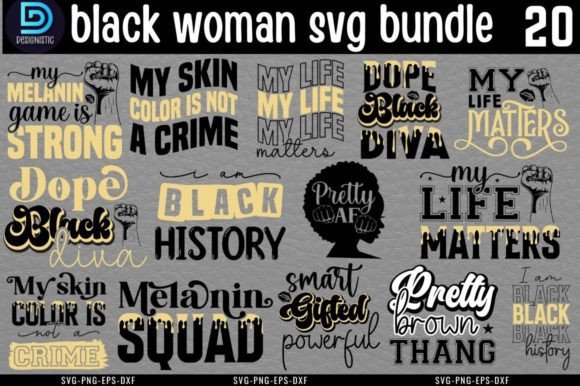 Black Woman SVG Bundle Graphic Crafts By Design's Dark