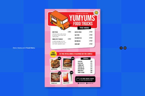 Food Truck Menu Flyer Graphic Print Templates By Sundaylab