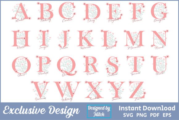 Monogram Alphabet SVG a-Z Graphic Pack Graphic Crafts By Designed By Mitch