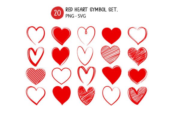 Red Heart Symbol Set Graphic Crafts By khanisorn