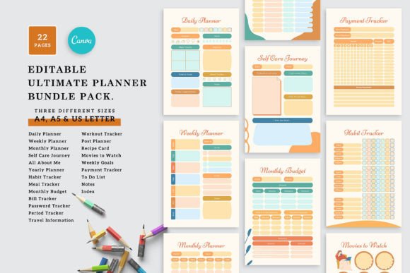 Ultimate Canva Planner Graphic Print Templates By mnt-creator