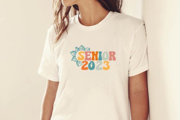 Senior 2023 Retro Wavy Groovy T-shirt Graphic T-shirt Designs By DB T-shirt Design