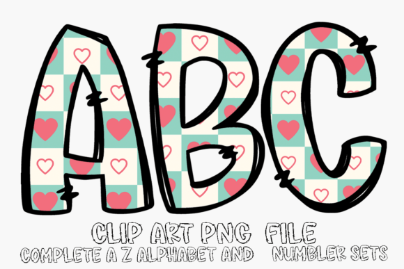 Valentine Alphabet Doodle Sublimation Grafik Plotterdateien Von Beer Design