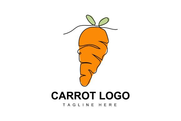Carrot Logo Design Line Vector Gráfico Ilustrações para Impressão Por AR Graphic