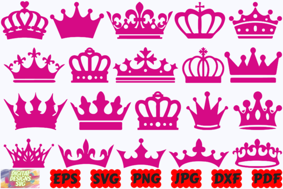 Crown SVG | Queen Crown SVG | King Crown Gráfico Manualidades Por DigitalDesignsSVGBundle
