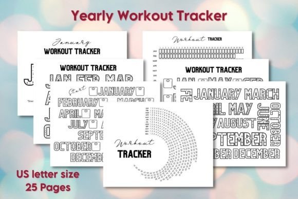 Workout Tracker Printable Graphic Print Templates By Adalin Digital