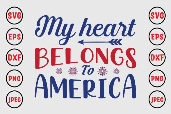 My Heart Belongs to America Grafika Rękodzieła Przez Craft_Bundle