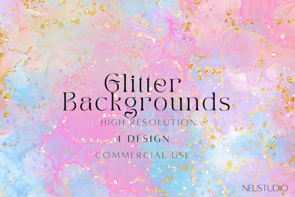 Glitter Watercolor Digital Backgrounds Graphic Objects By NEUSTUDIO