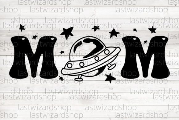 Mom with UFO Svg, Mother Day Svg Grafica Illustrazioni Stampabili Di Lastwizard Shop
