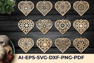 Valentine’s Laser Cut Earrings SVG-11 Graphic Crafts By LaijuAkter 1