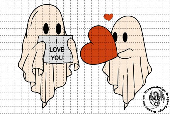 Ghost I Love You Valentine SVG Graphic Crafts By Dragon.design