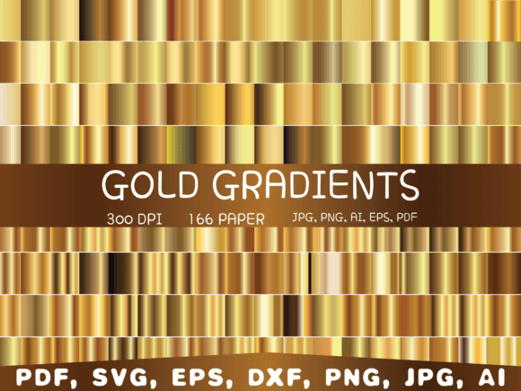 Gold Gradient Digital Paper, Background Illustration Illustrations Imprimables Par bluediamond.bluediamond19