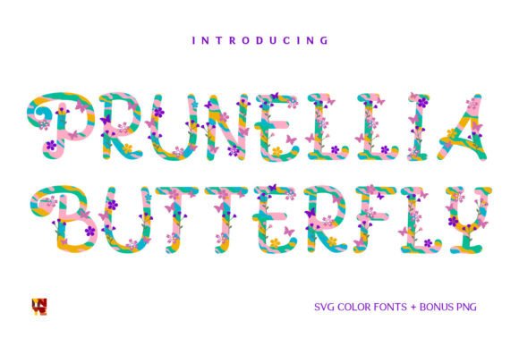 Prunellia Butterfly Color Fonts Font By heypentype
