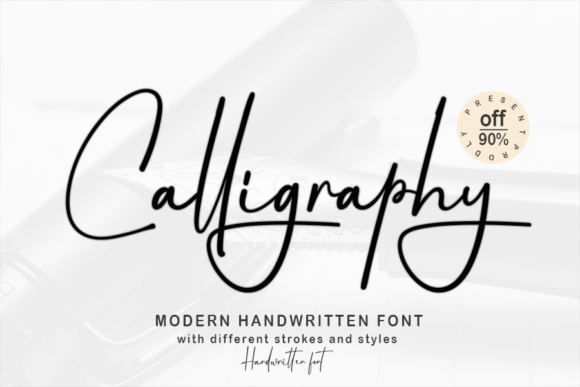 Calligraphy Skript-Schriftarten Schriftart Von Black line