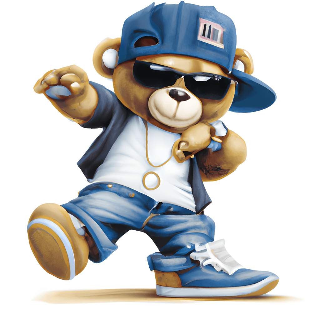 Joli ours en peluche Hip Hop
