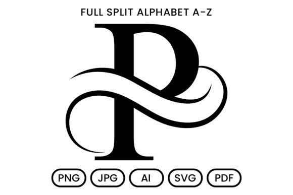 Infinity Design Split Alphabet Monogram Graphic Objects By DesignScotch