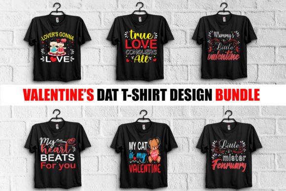 Valentine's Day T-Shirt Design Bundle Gráfico Diseños de Camisetas Por Zehad Howlader