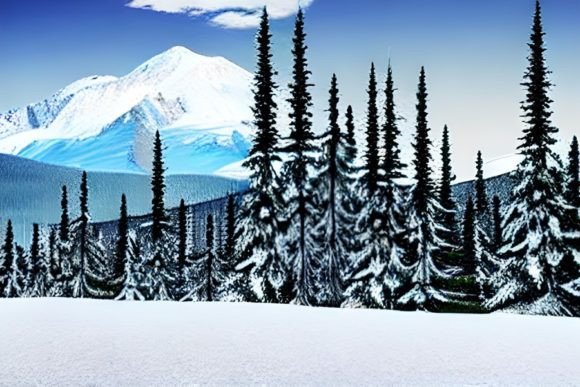 Winter Mountains: a Snowy Paradise Graphic Illustrations By eifelArt Studio
