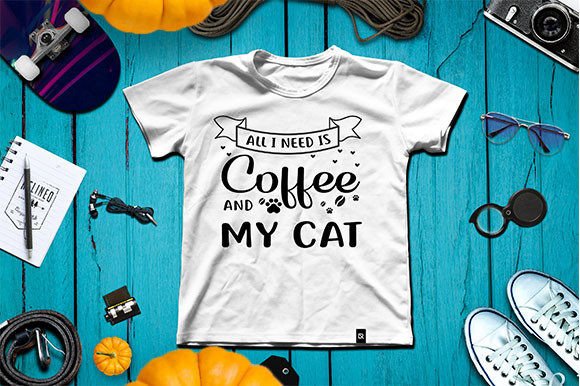 All I Need is Coffee and My Cat Illustration Modèles d'Impression Par Aynul Tees