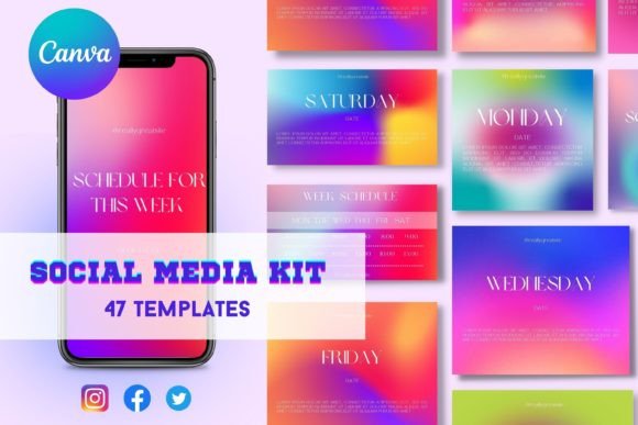 Canva Templates Social Media Kit Illustration Modèles Graphiques Par Art's and Patterns