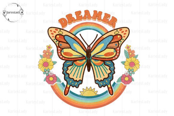 Vintage Dreamer |Retro Butterfly Grafik Plotterdateien Von KariesLady