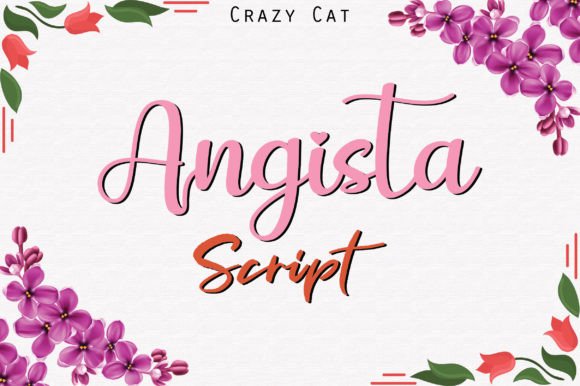 Angista Script Graphic Crafts By Crazy Cat