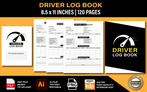 Driver Log Book Graphic KDP Interiors By Alexi Store
