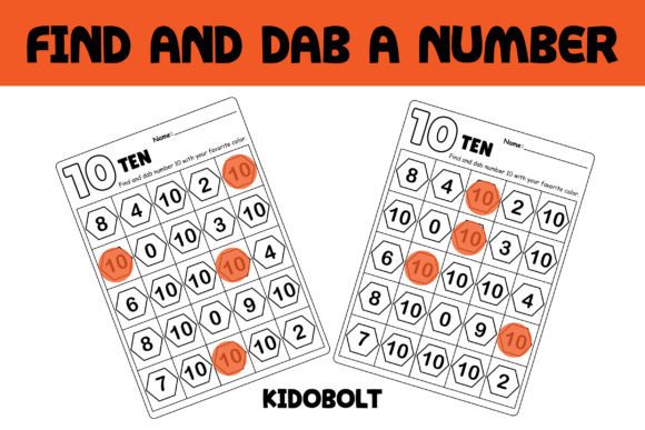 PreK Dab a Dot Number Worksheet - 10 Graphic PreK By Sarita_Kidobolt